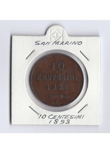 1893 10 Centesimi Rame San Marino Conservazione Quasi Spl